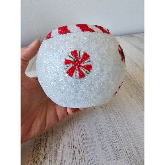 Dept 56 glass tea light snowman glitter sparkle 43333 candy cane vote - Picture 6 of 8